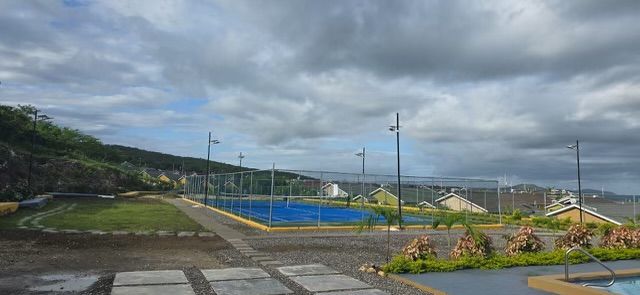 Tennis court overlooking the hills